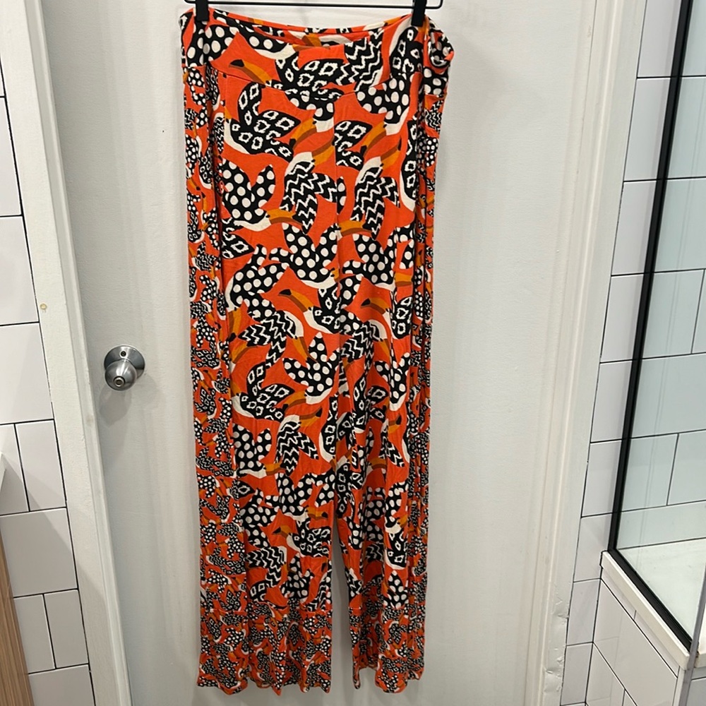 FARM Farm Rio for Anthropologie Toucan wide leg pants